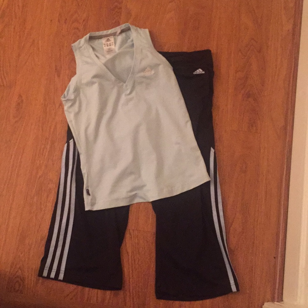 Adidas matching crops and tank set. Size medium